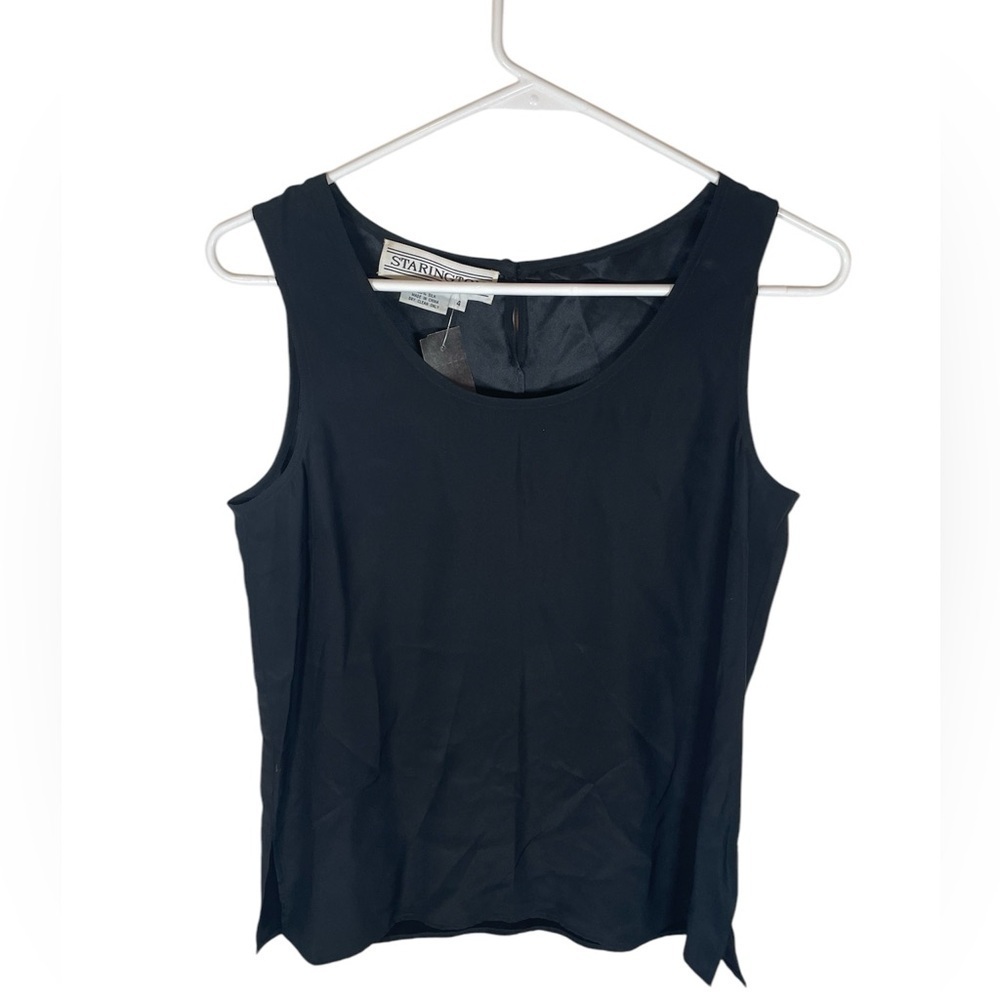 Starington black sleeveless silk women’s top size 4